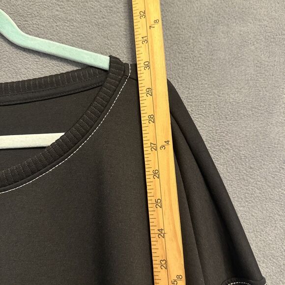 NWT Chico's Zenergy Contrast Stitch Tunic Sweatshirt Pockets Size 4 XXL Black - Picture 7 of 8